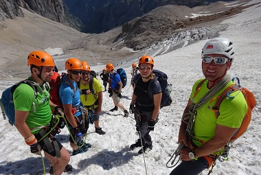 Auf dem Höllentalferner bei besten Bedingungen